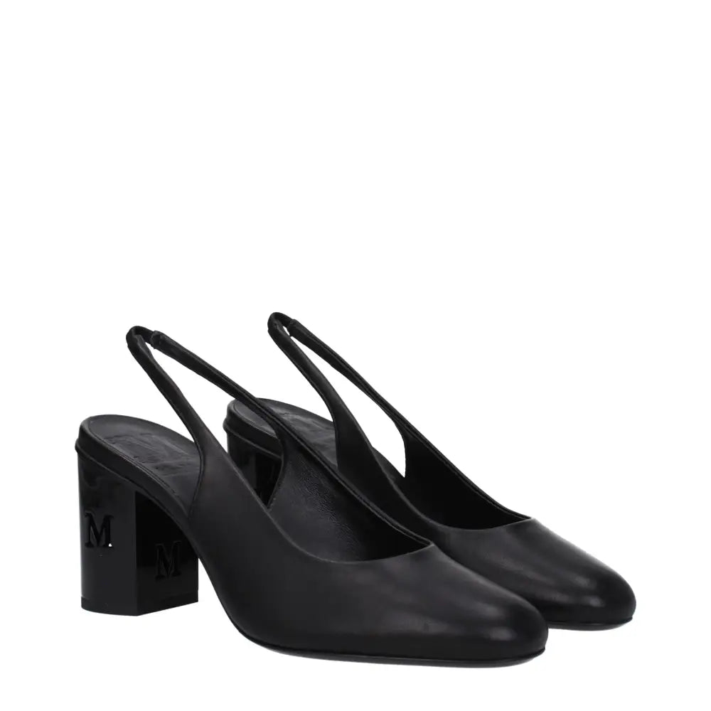 Max Mara Black Leather High Heel Pumps