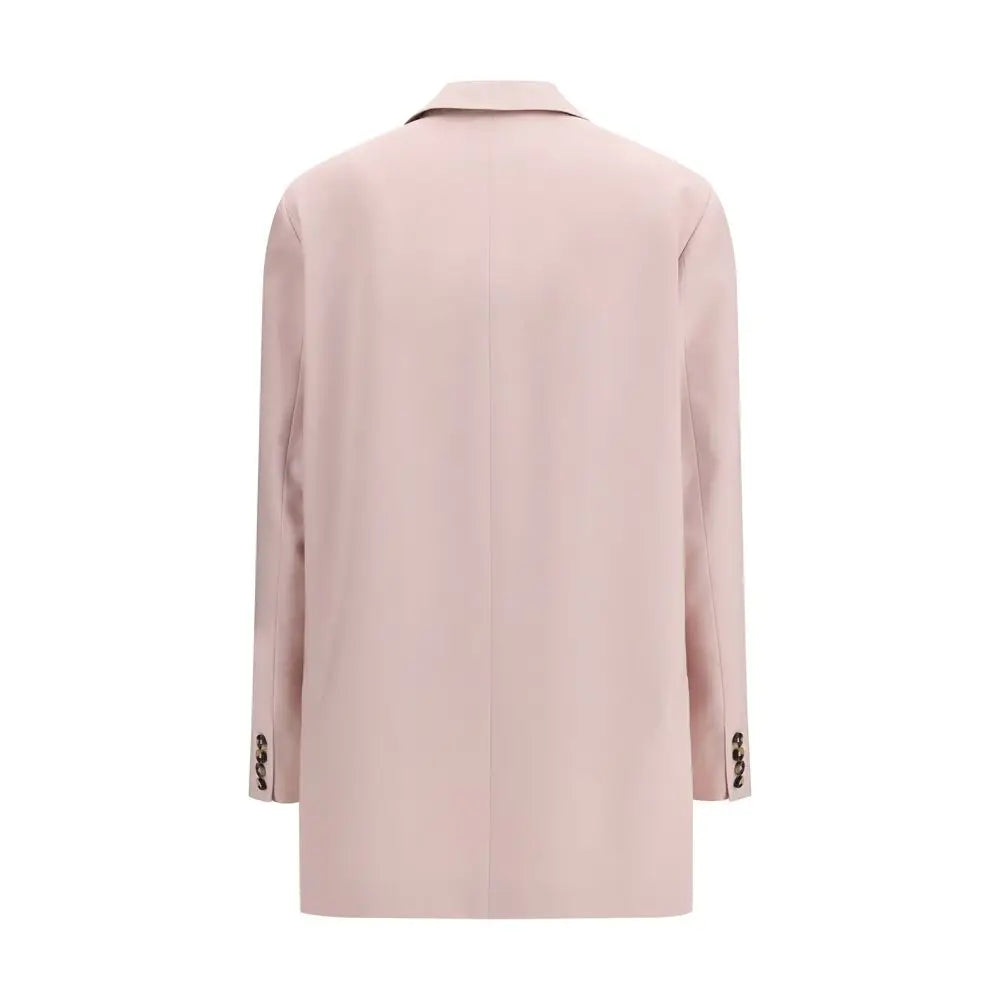 Max Mara multicolor fleece blazer i blødt pink med skræddersyet pasform