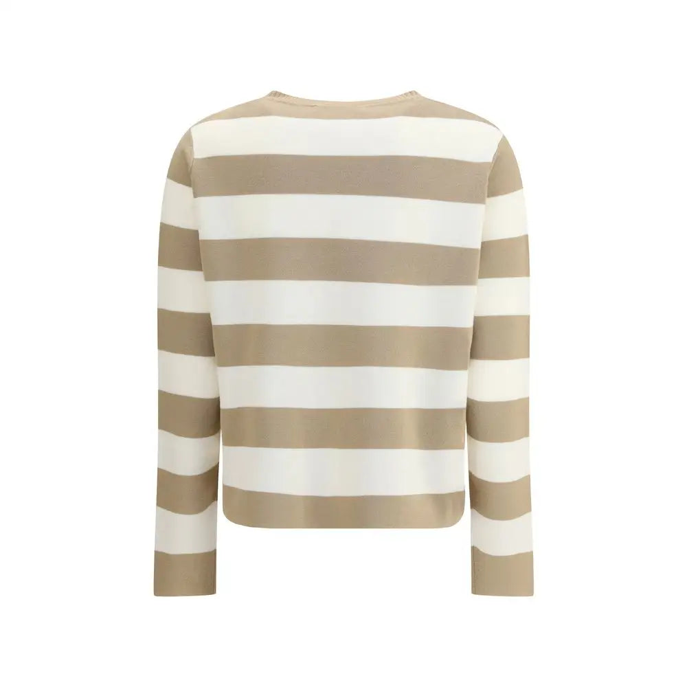 Max Mara Viterbo sweater med beige og hvide striber