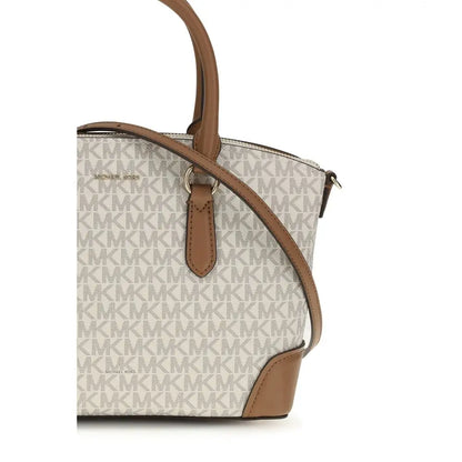 Michael Kors beige skulder taske med monogram mønster i outlet mærkevarer