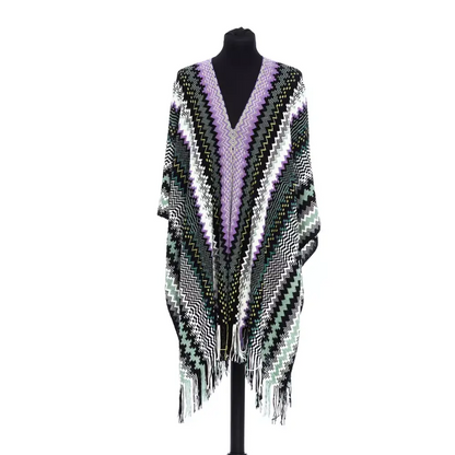 Missoni Chic Geometric Fantasy Fringed Poncho - Unisex