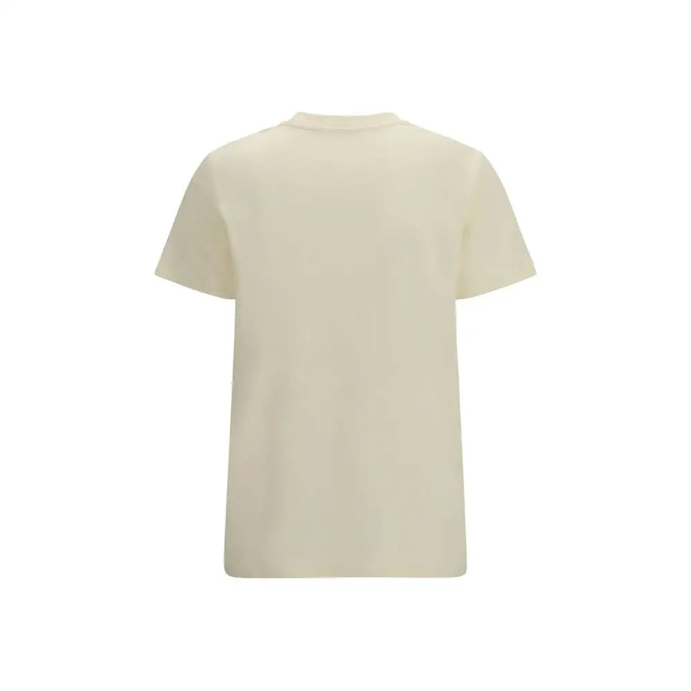 Monclers beige bomulds t-shirt i cremfarvet bomuld