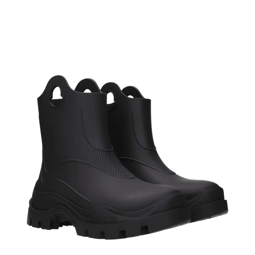 Moncler Black Cotton Ankle Boots - Ankelstøvler