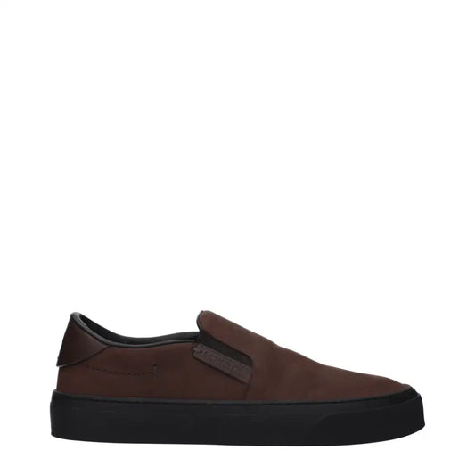 Moncler Brown Leather Slip-On Loafers - Loafers