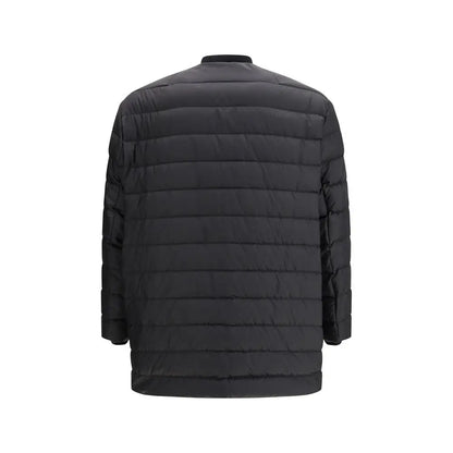 Sort moncler x rick owens sort trench coat med sort sort krave og ribbet krave