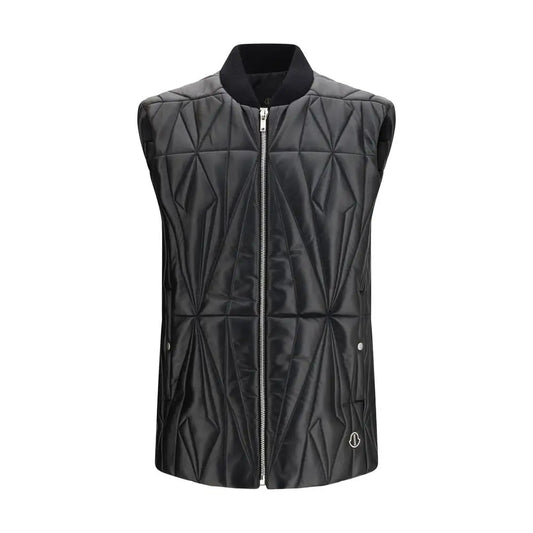 Moncler x Rick Owens rick owens black quilted vest med diamantmønster