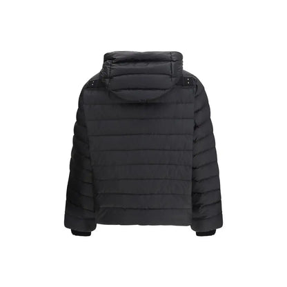Sort Moncler x Rick Owens sort polyester jakke med kapuce