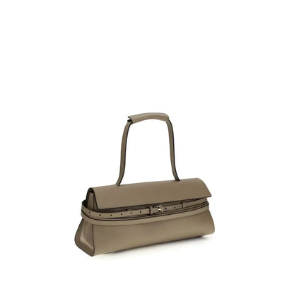 Sleek beige calf leather Bos Taurus Moschino handbag with minimalist design