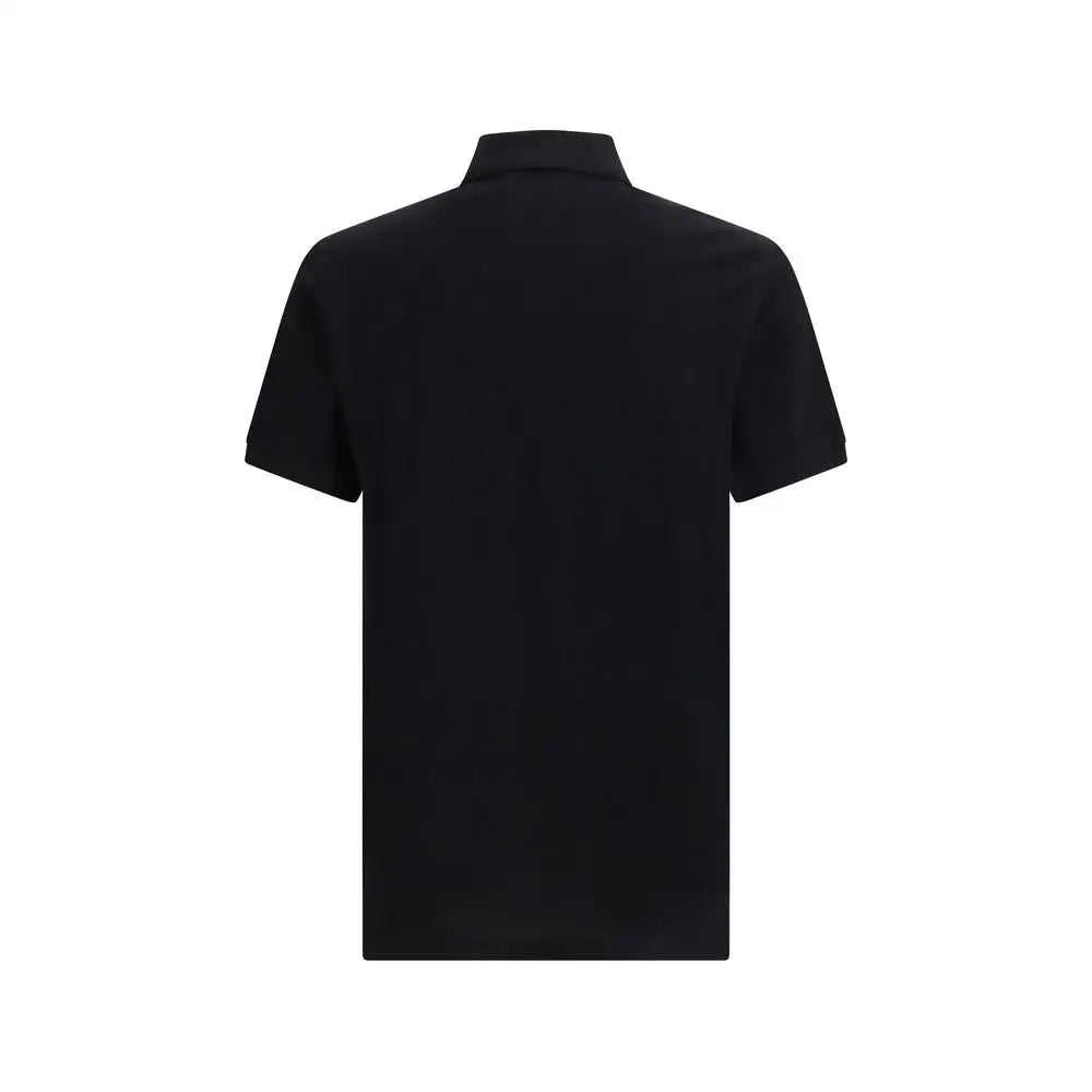 Sort Moschino sort polo t-shirt i sort, sort svart bomuld med krave