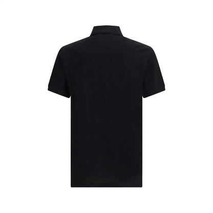 Sort Moschino sort polo t-shirt i sort, sort svart bomuld med krave