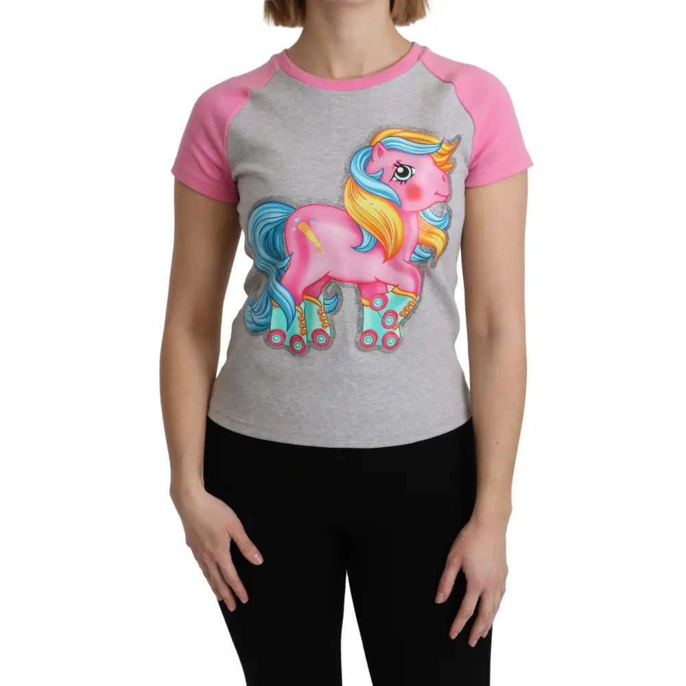Moschino Gray and pink Cotton T-shirt My Little Pony Top - T-shirts