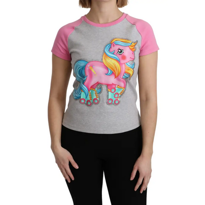 Moschino Gray and pink Cotton T-shirt My Little Pony Top - T-shirts