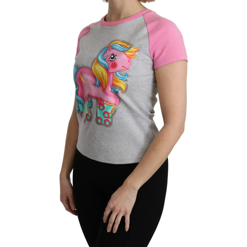 Moschino Gray and pink Cotton T-shirt My Little Pony Top - T-shirts