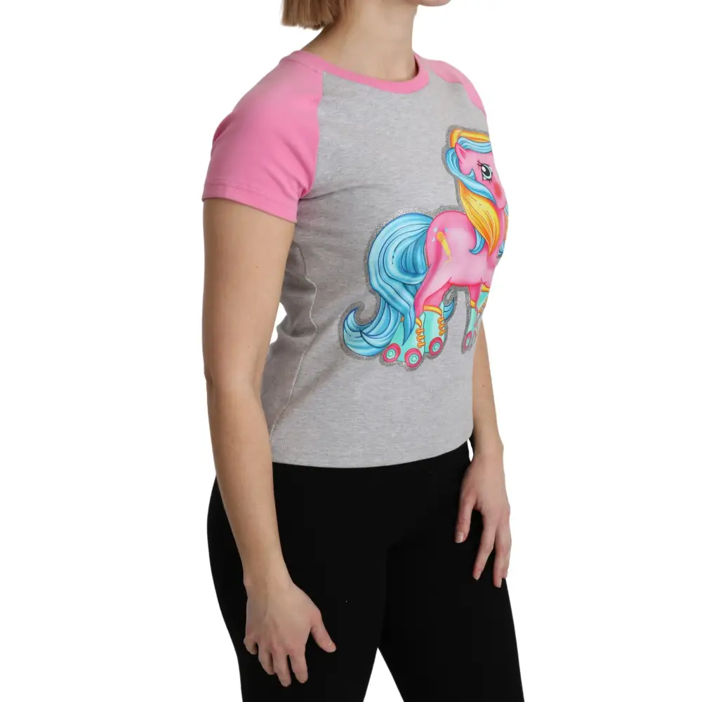 Moschino Gray and pink Cotton T-shirt My Little Pony Top - T-shirts