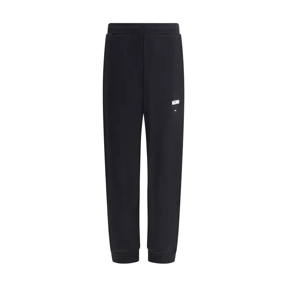 Sort Moschino logo sweatpants med sort bomuld og hvidt logo