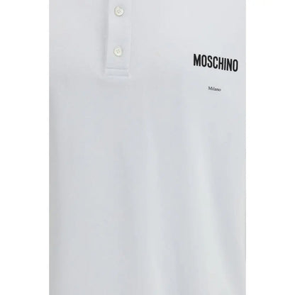 Moschino White Cotton Polo Shirt - Polo Shirts