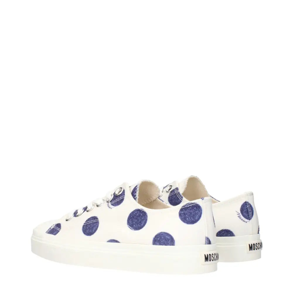 Moschino White Fabric Low Tops