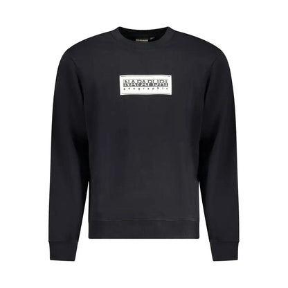 Høj kvalitet sorte sweater Napapijri med hvid logo patch