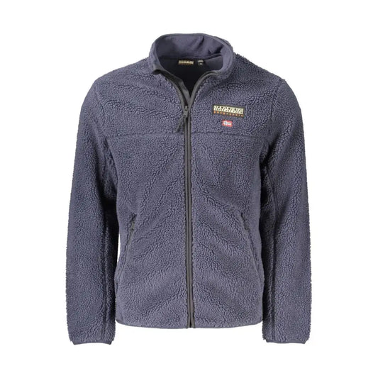 Napapijri blå polyester herresweater med fleece og logo, spar 30-70%