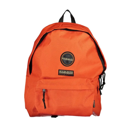 Napapijri orange backpack med sort trim og lynlåse, 100% originale brands