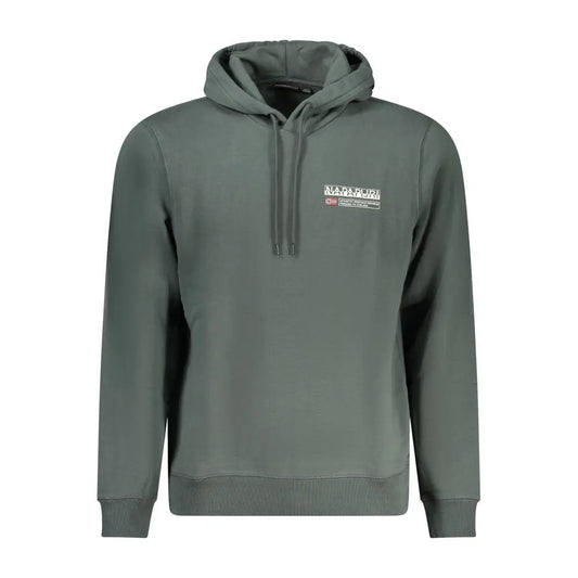 Napapijri grønn bomulls genser med mørke olivengrønn hettegenser og logo