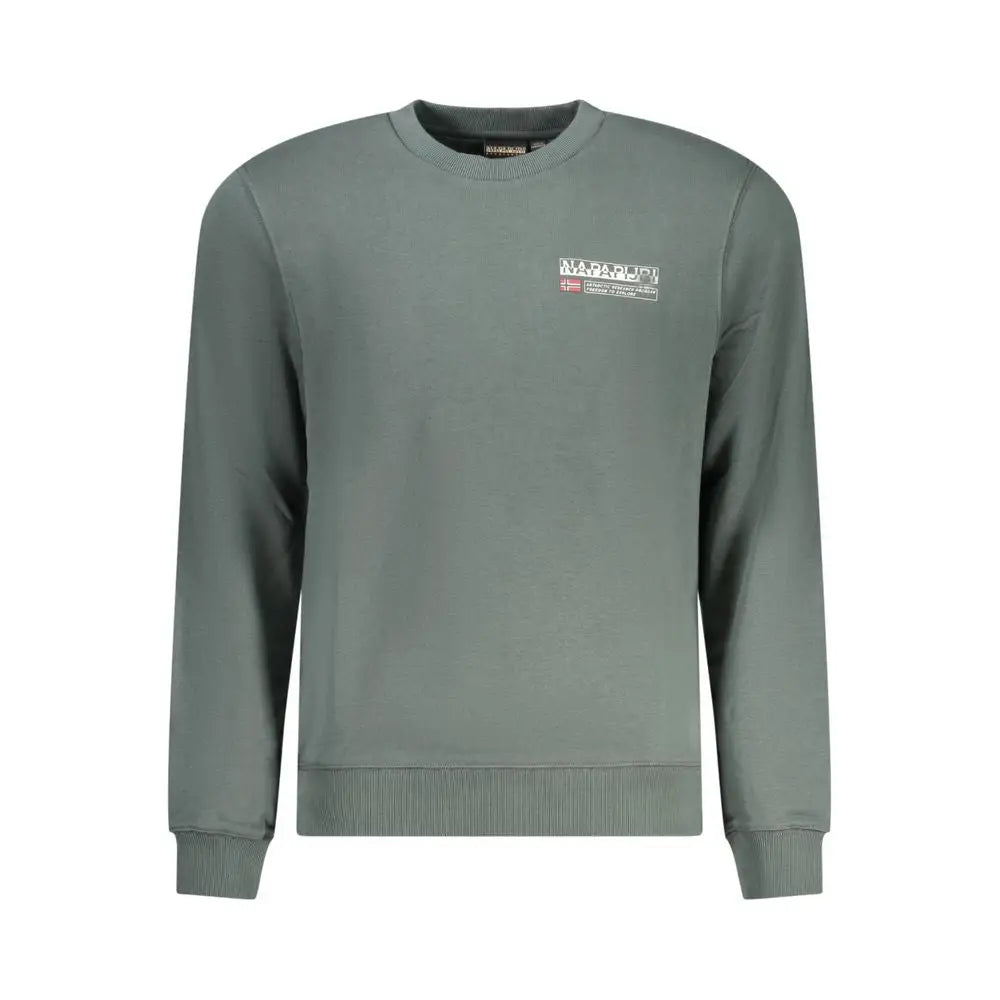 Napapijri green cotton sweater i olivengrøn med logo