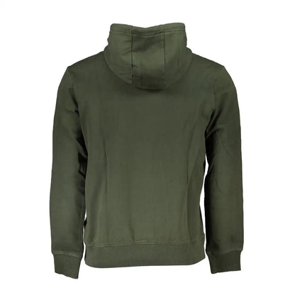 Napapijri verde cotton sweatshirt in olive green with ribbed cuffs