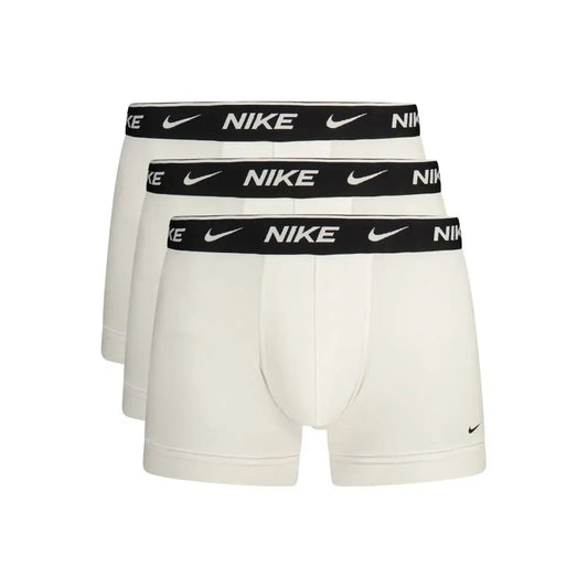 Hvide Nike bomulds herreboxershorts med sort taljebånd og logo