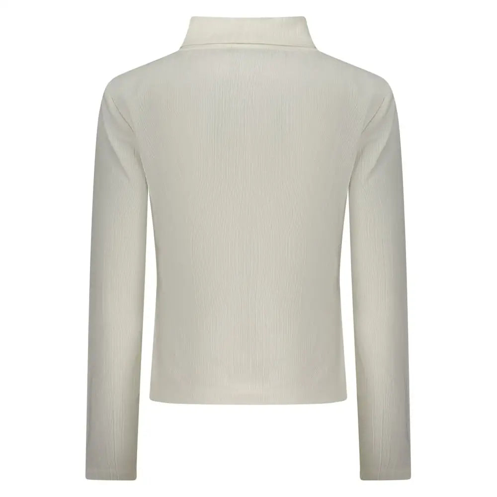 Creamfarvet ribbet strikket turtleneck med lange ærmer fra North Sails Bianco polyester