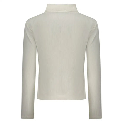 Creamfarvet ribbet strikket turtleneck med lange ærmer fra North Sails Bianco polyester