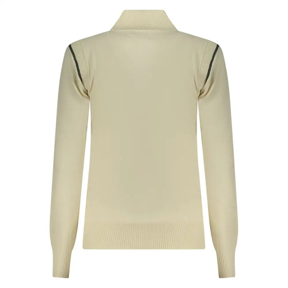 North Sails Bianco cream knit turtleneck sweater with black trim