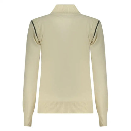 North Sails Bianco cream knit turtleneck sweater with black trim