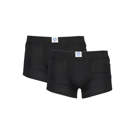 North Sails Black Cotton Men Boxer Pack - S - Boxershorts