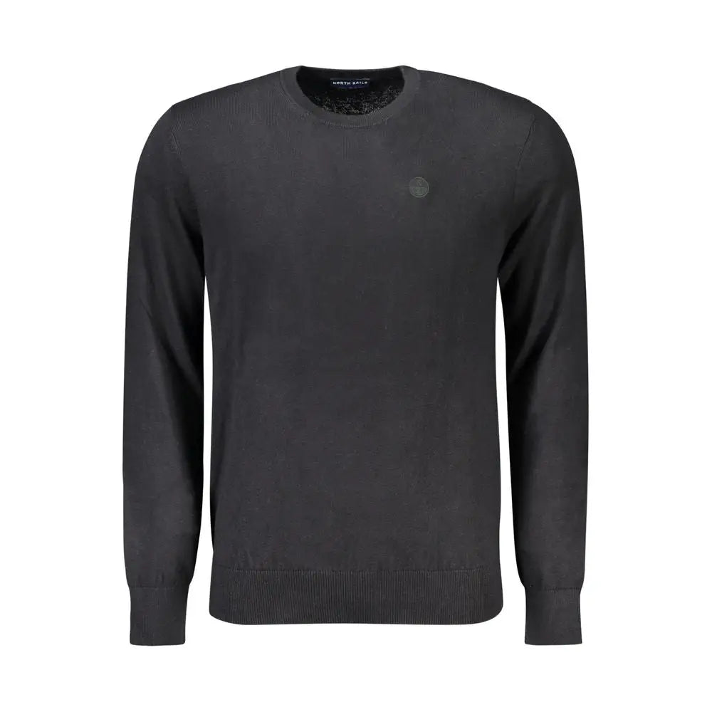 North sails black cotton sweater with textured knit and logo