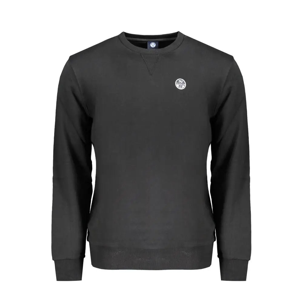 North Sails black cotton sweater med hvidt cirkulært logo