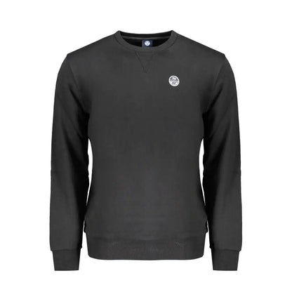 North Sails black cotton sweater med hvidt cirkulært logo