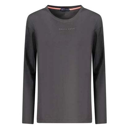North sails black kvindelig bomuldst-shirt i mørkegrå med subtil branding