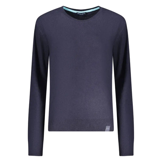North Sails blå polyamid kvinders sweater i mørk marine med teal krave