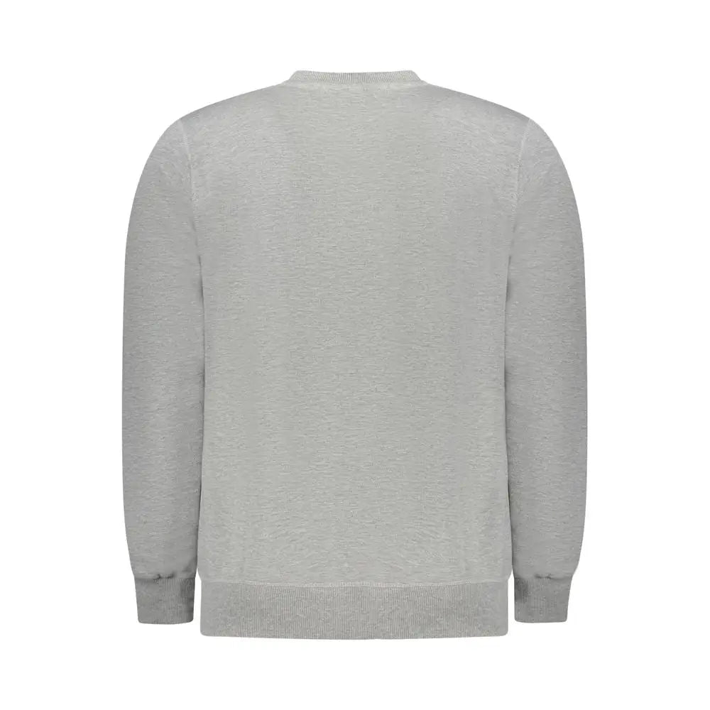 North sails gray cotton herregrå crewneck sweater med ribkante
