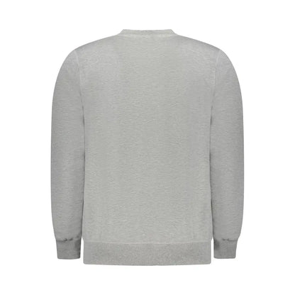 North sails gray cotton herregrå crewneck sweater med ribkante