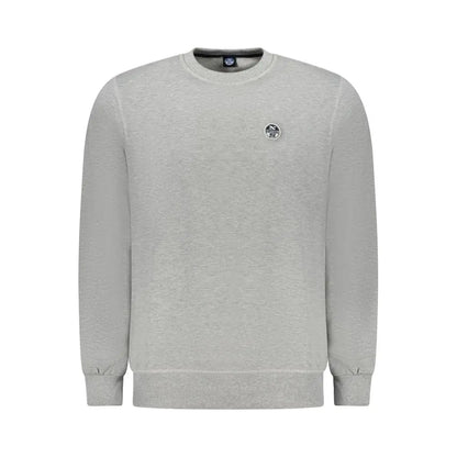North sails gray cotton sweater med cirkulært logo på venstre bryst