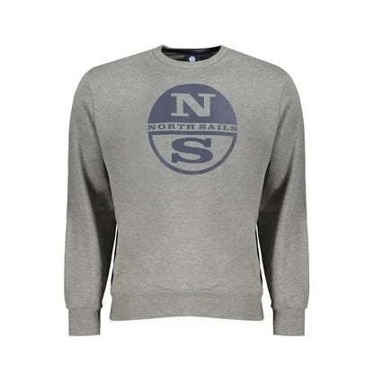 Grå North Sails bomuldssweater med navy logo