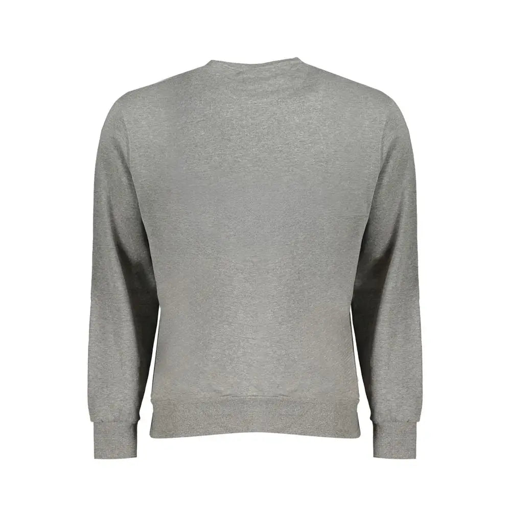 North sails gray cotton sweater med lange ærmer og ribkant