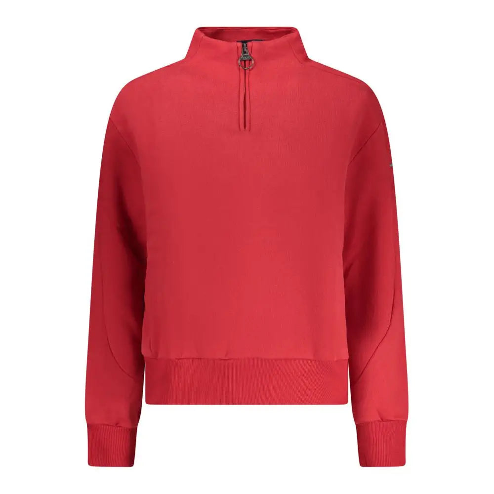 North sails red cotton kvinders sweatshirt med ribbet manchetter og logo