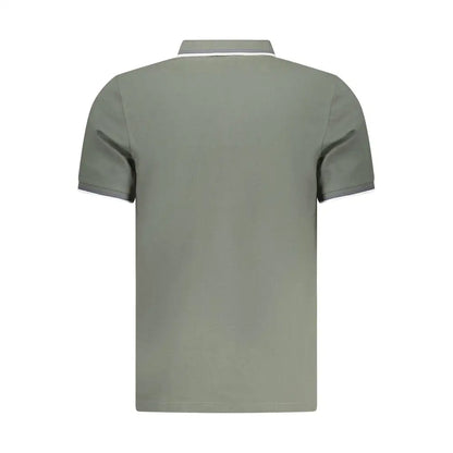 Sleek North Sails Verde cotton men polo in olive green with white collar