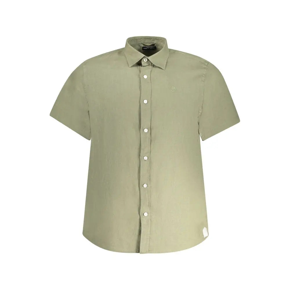 North sails verde linen men shirt i olivengrøn med logo