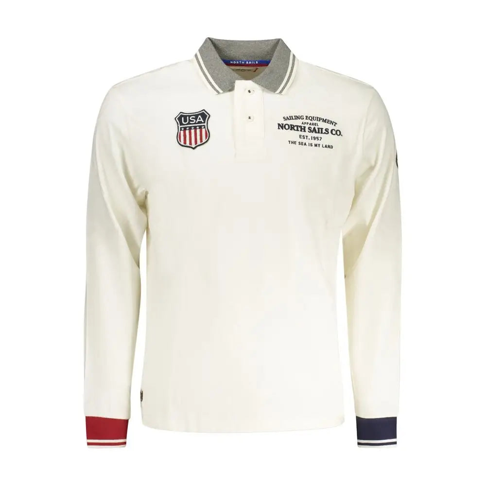 North Sails White Cotton Men Polo Shirt - Polo Shirts
