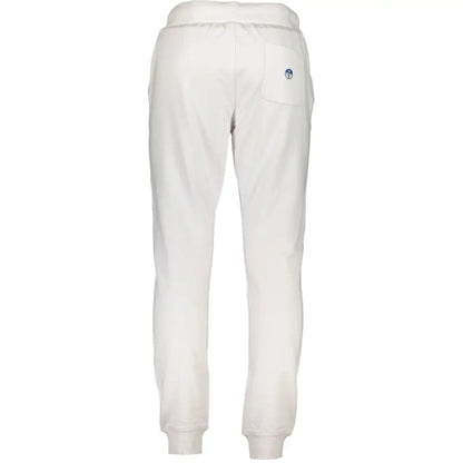 North sails white cotton joggers med blå logo på bagside lomme
