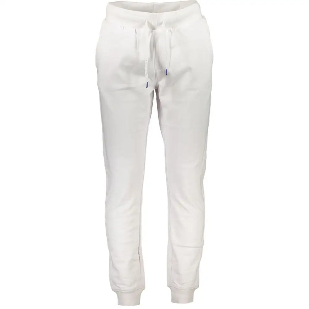North sails white cotton joggers med snøre og ribbade manchetter
