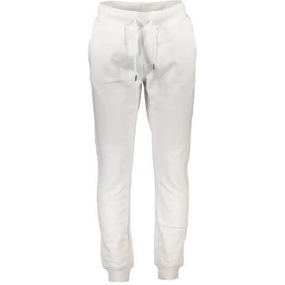 North sails white cotton joggers med snøre og ribbade manchetter